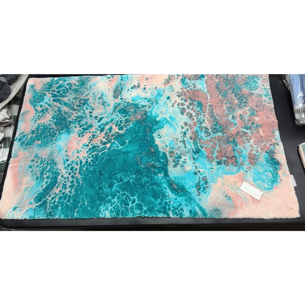 Abyss & Habidecor Collector Series Corse Bath Rug 27" x 47" Turquoise Multi